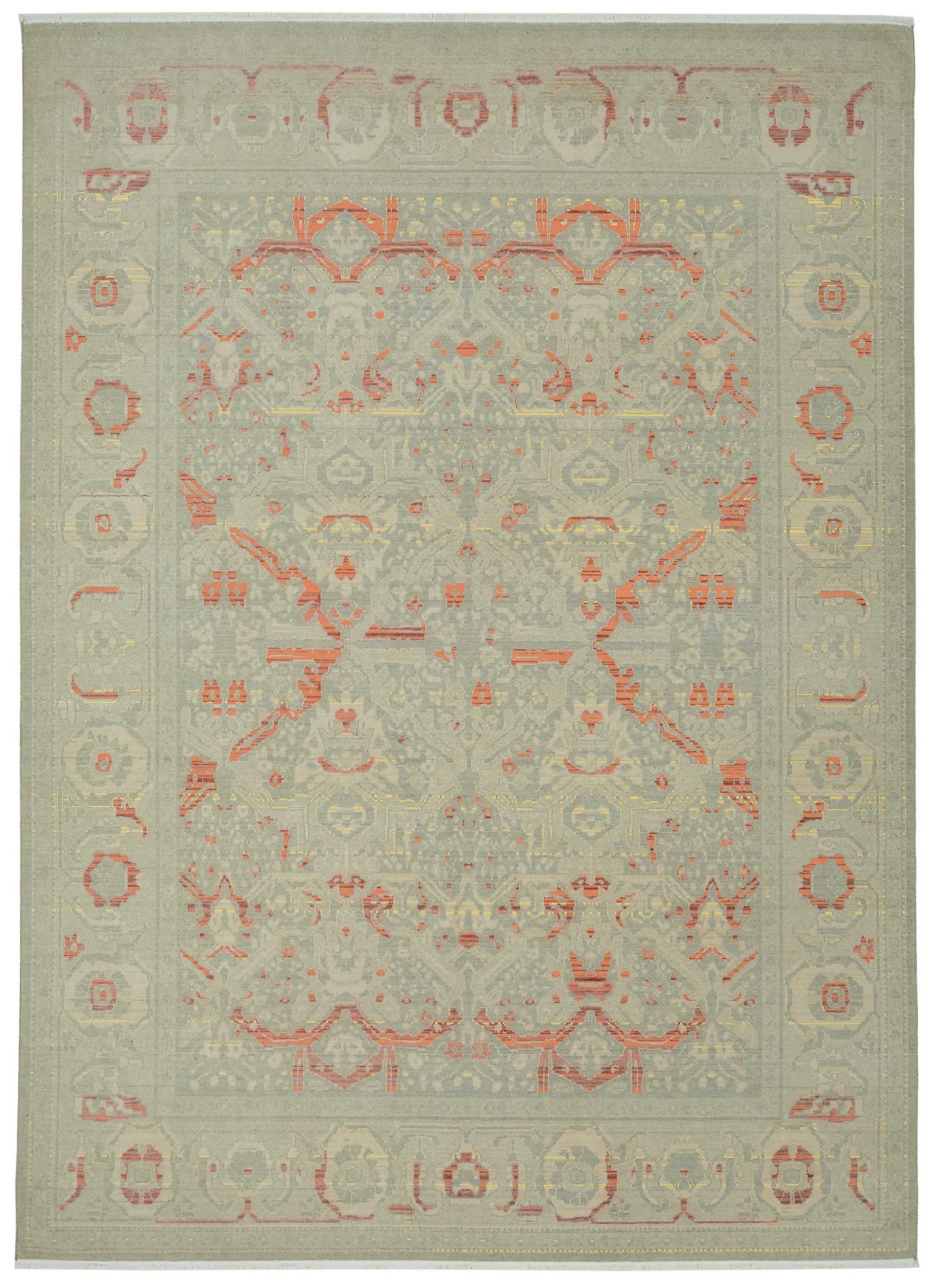 8x11 Hand-Knotted Wool Oushak Rug - 47727