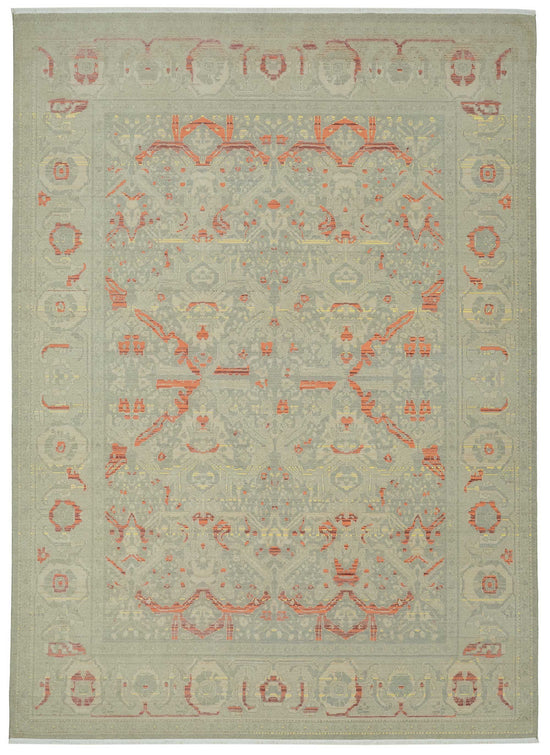 8x11 Hand-Knotted Wool Oushak Rug - 47727