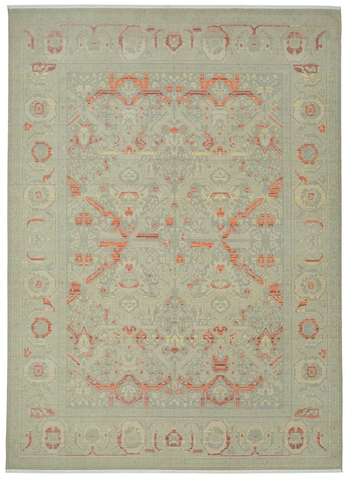 8x11 Hand-Knotted Wool Oushak Rug - 47727