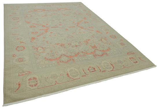 8x11 Hand-Knotted Wool Oushak Rug - 47727