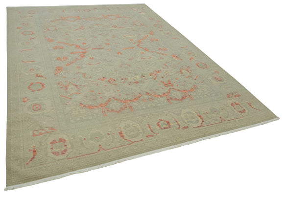 8x11 Hand-Knotted Wool Oushak Rug - 47727