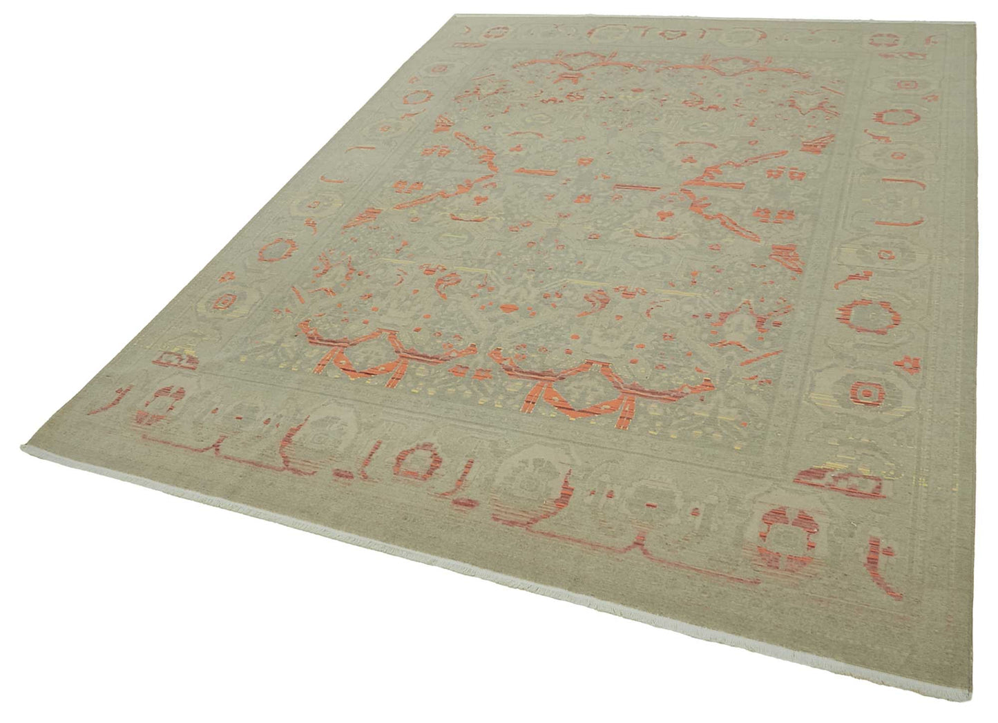 8x11 Hand-Knotted Wool Oushak Rug - 47727