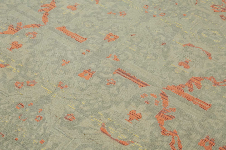 8x11 Hand-Knotted Wool Oushak Rug - 47727