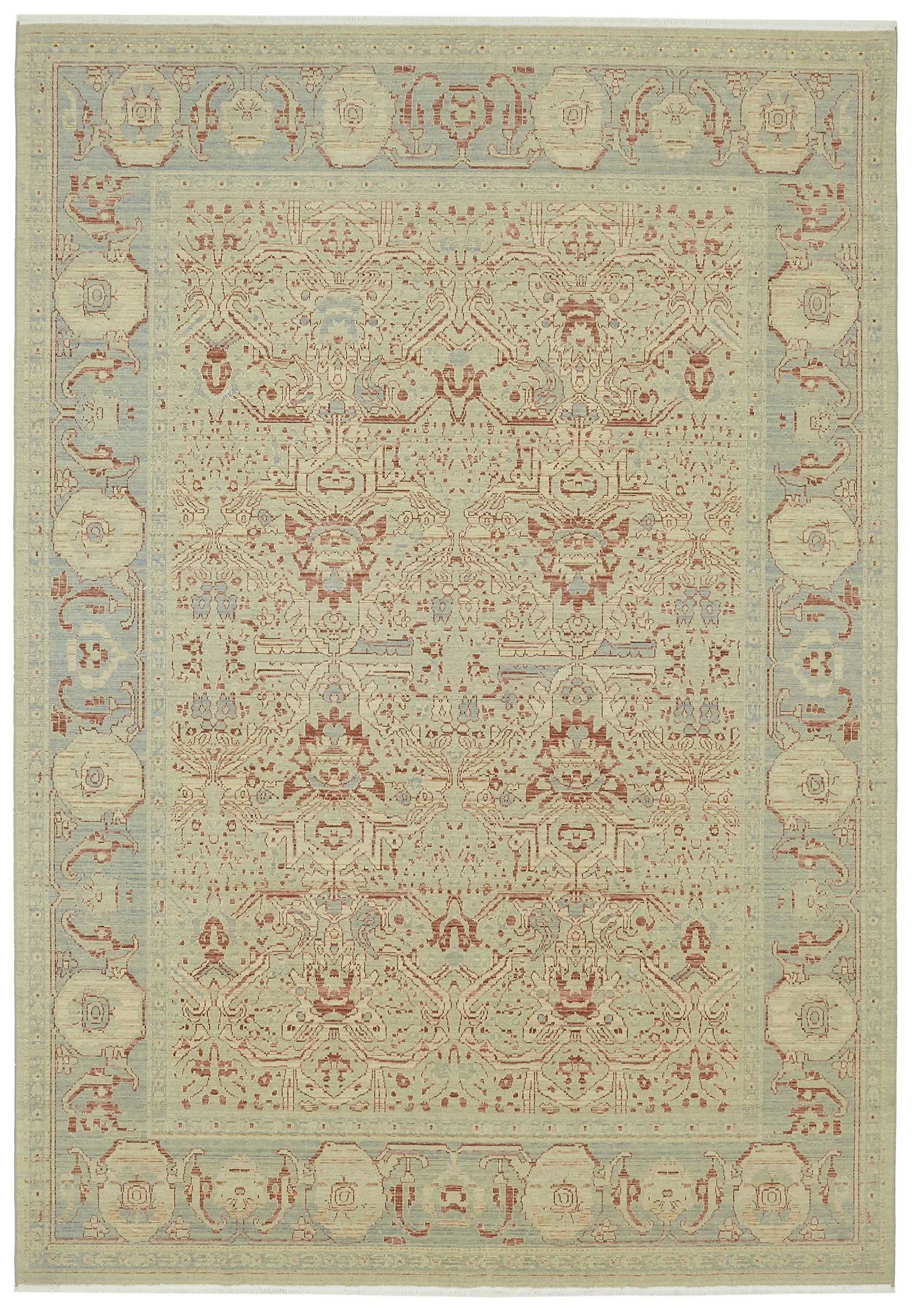 8x11 Hand-Knotted Wool Oushak Rug - 47728