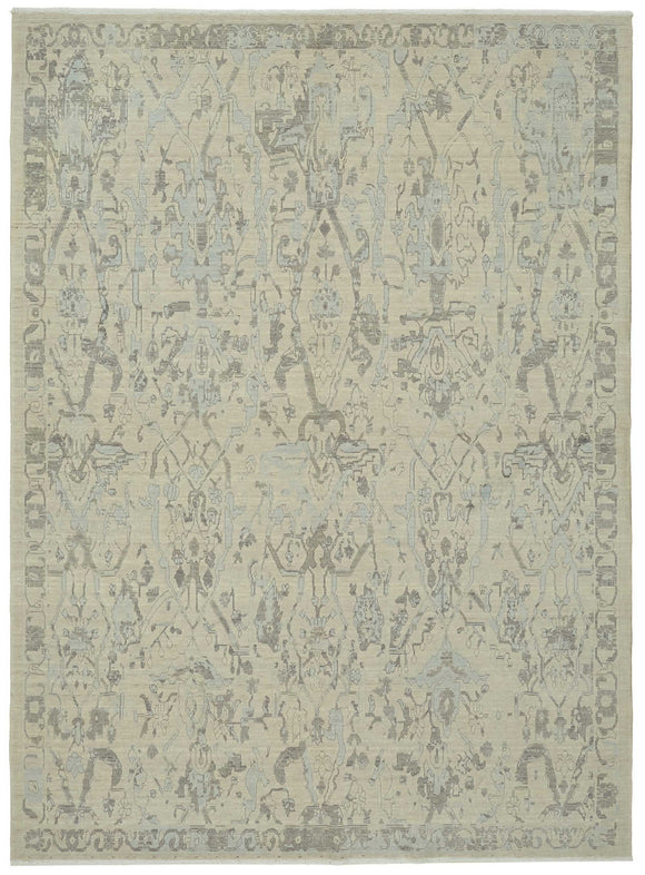7x10 Hand-Knotted Wool Oushak Rug - 47733