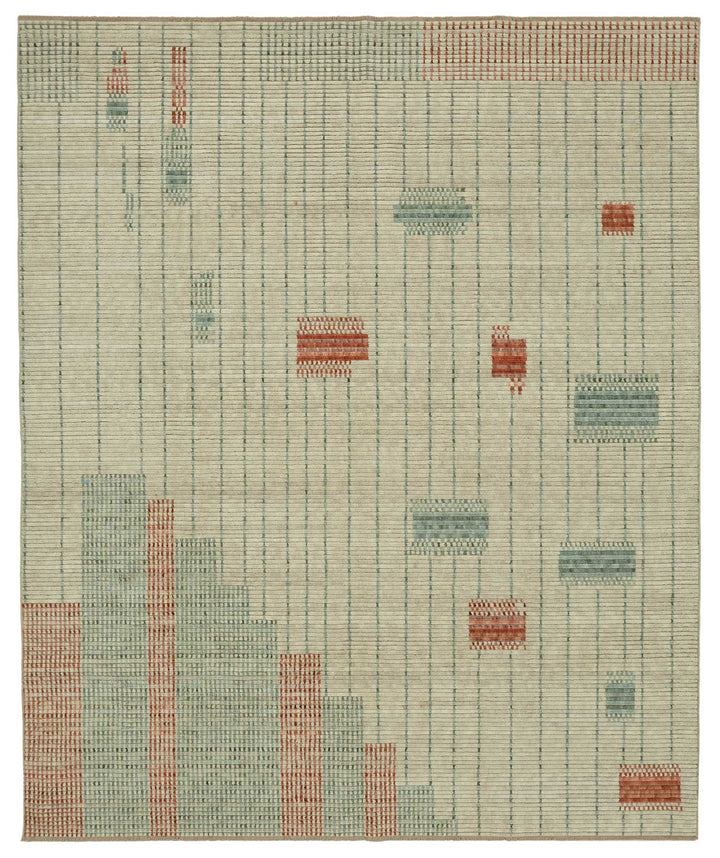 8x10 Hand-Knotted Wool Oushak Rug - 47741