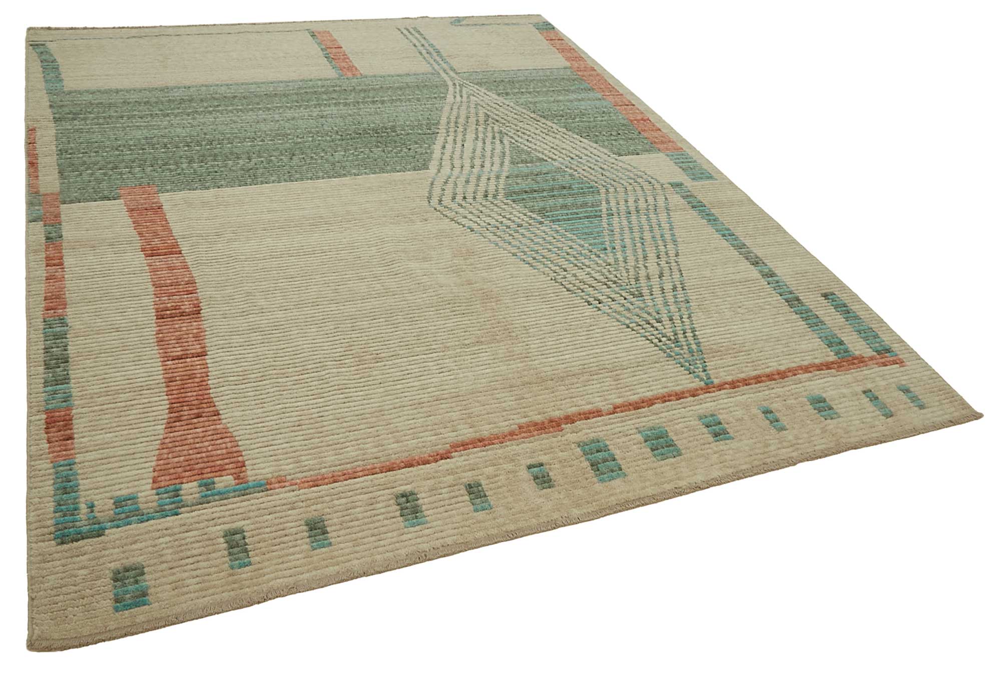 8x10 Hand-Knotted Wool Oushak Rug - 47743
