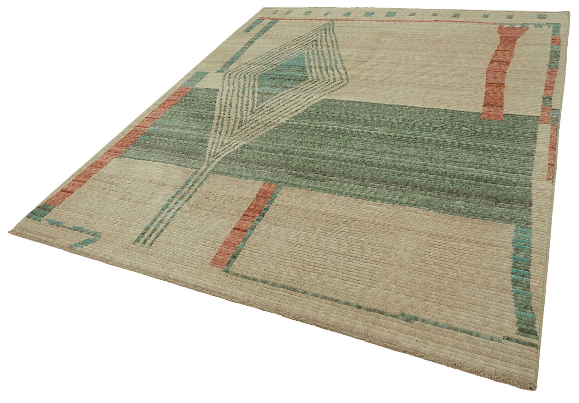 8x10 Hand-Knotted Wool Oushak Rug - 47743