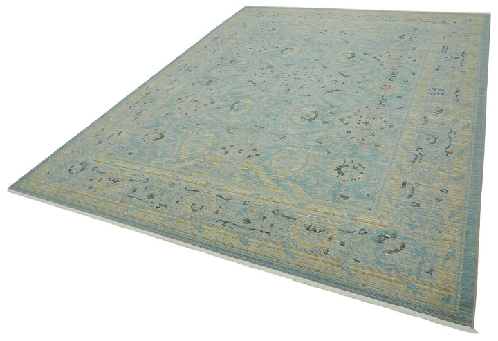9x12 Hand-Knotted Wool Oushak Rug - 47754