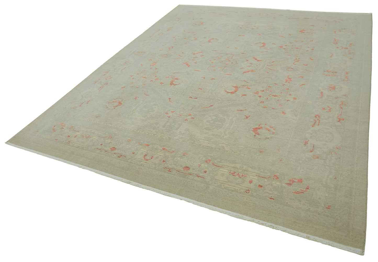 9x11 Hand-Knotted Wool Oushak Rug - 47755