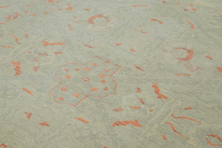 9x11 Hand-Knotted Wool Oushak Rug - 47755