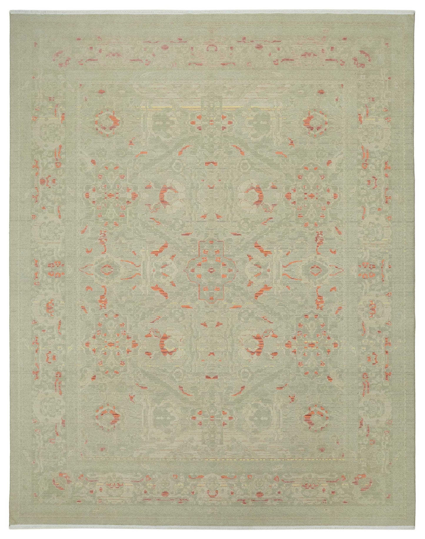 9x11 Hand-Knotted Wool Oushak Rug - 47758
