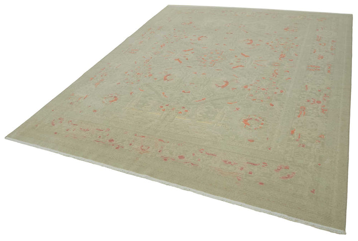 9x11 Hand-Knotted Wool Oushak Rug - 47758