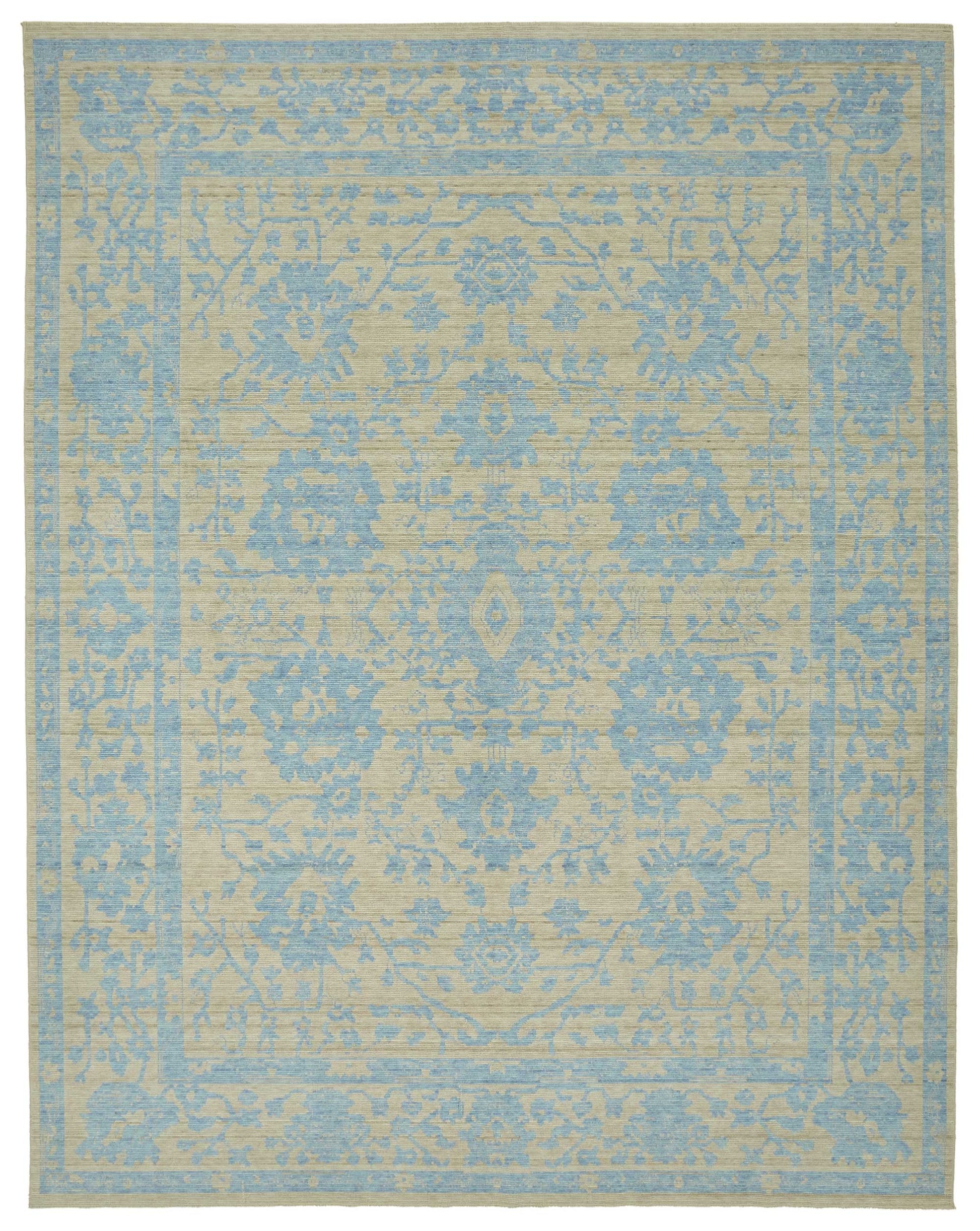 10x13 Hand-Knotted Wool Oushak Rug - 47763