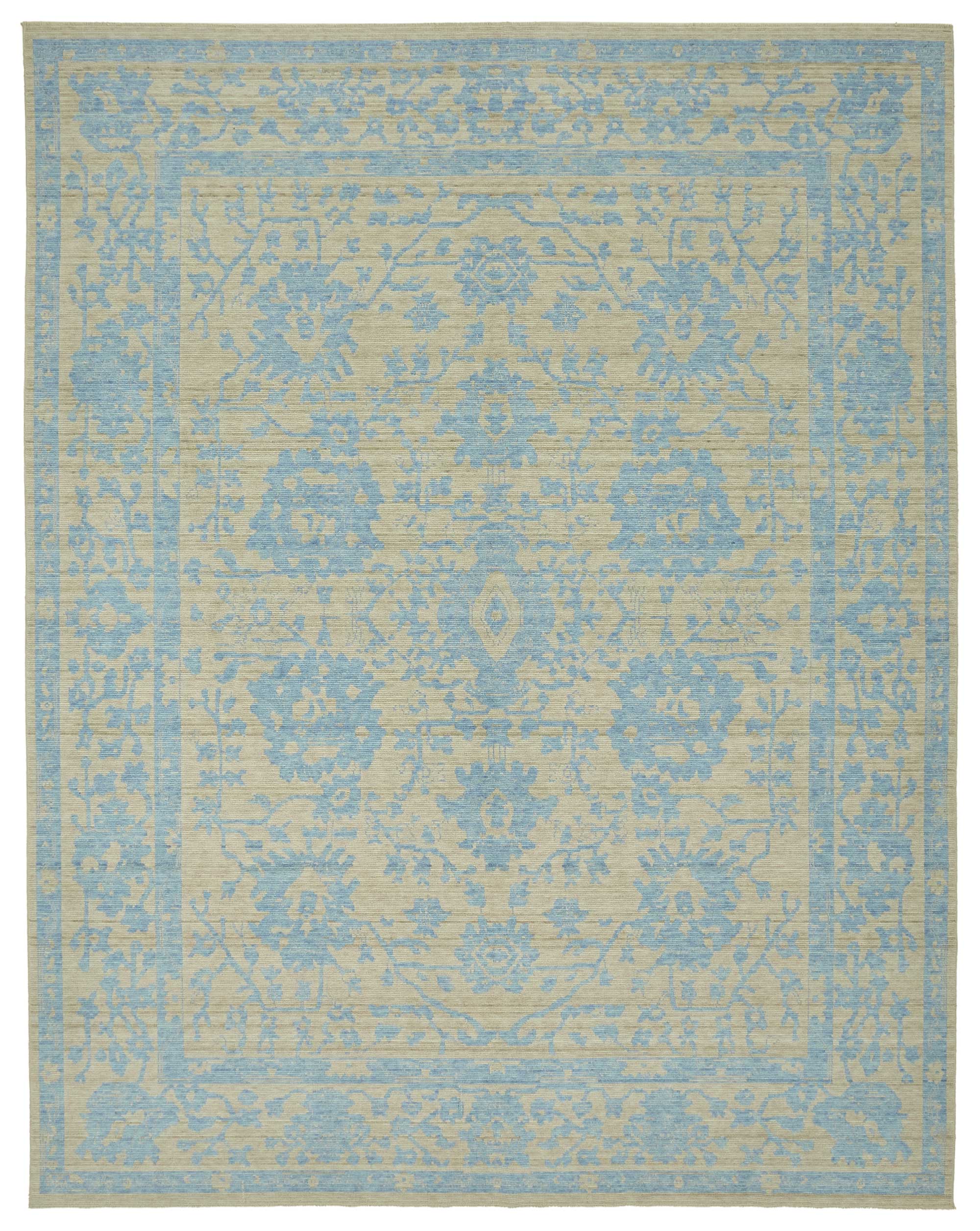 10x13 Hand-Knotted Wool Oushak Rug - 47763