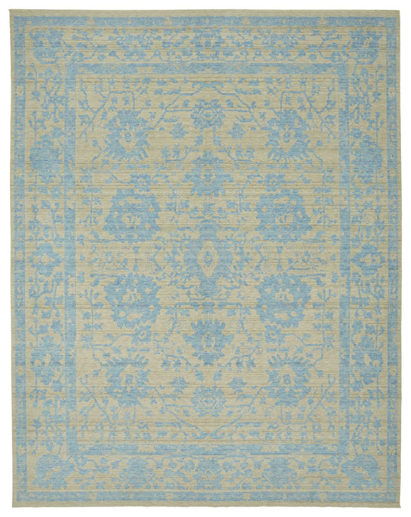 10x13 Hand-Knotted Wool Oushak Rug - 47763