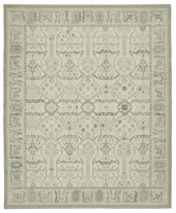 10x12 Hand-Knotted Wool Oushak Rug - 47765