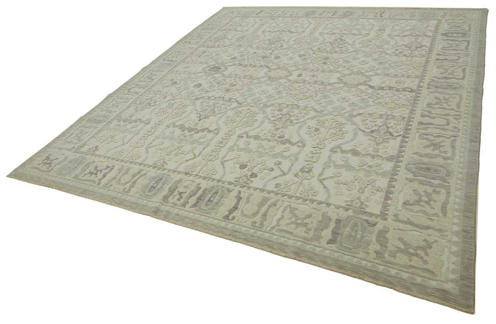 10x12 Hand-Knotted Wool Oushak Rug - 47765