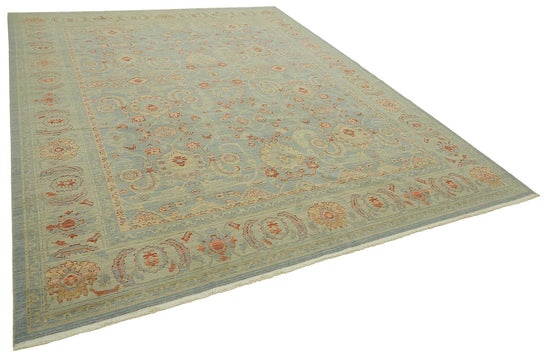 10x13 Hand-Knotted Wool Oushak Rug - 47767