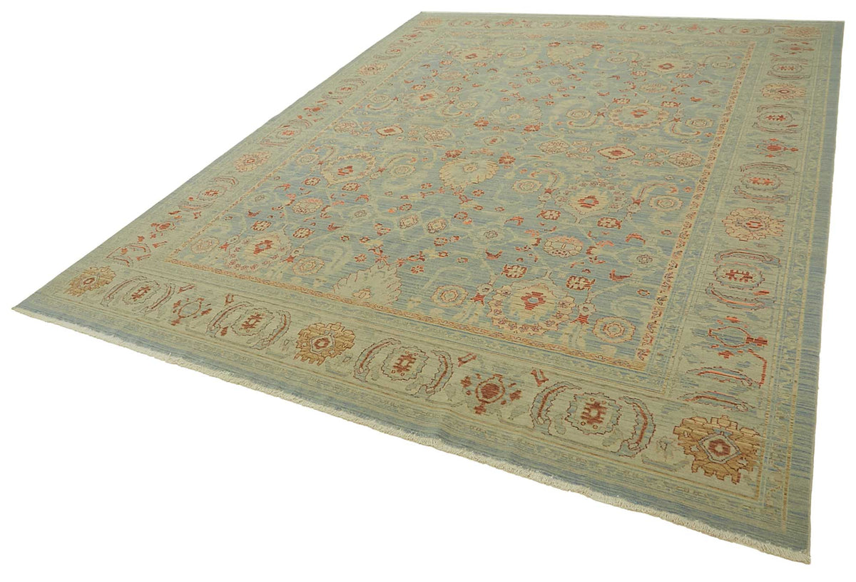 10x13 Hand-Knotted Wool Oushak Rug - 47767