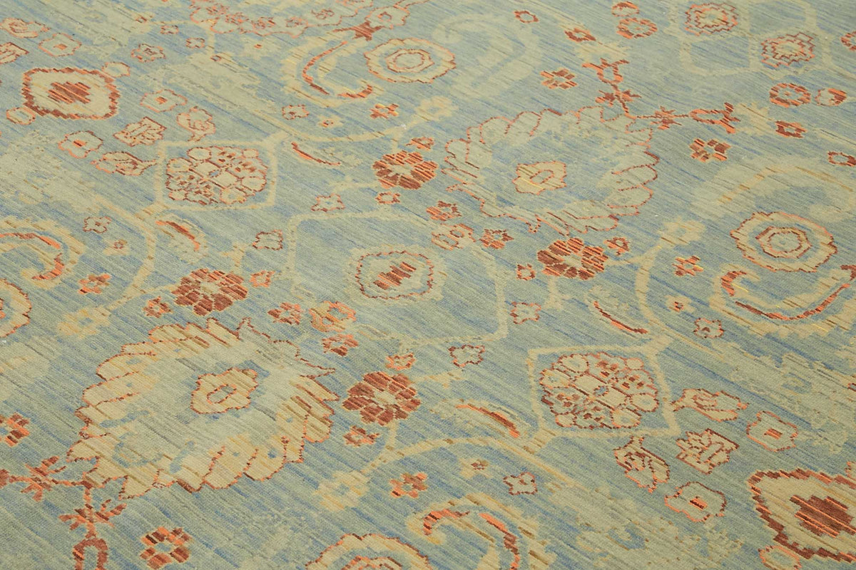 10x13 Hand-Knotted Wool Oushak Rug - 47767