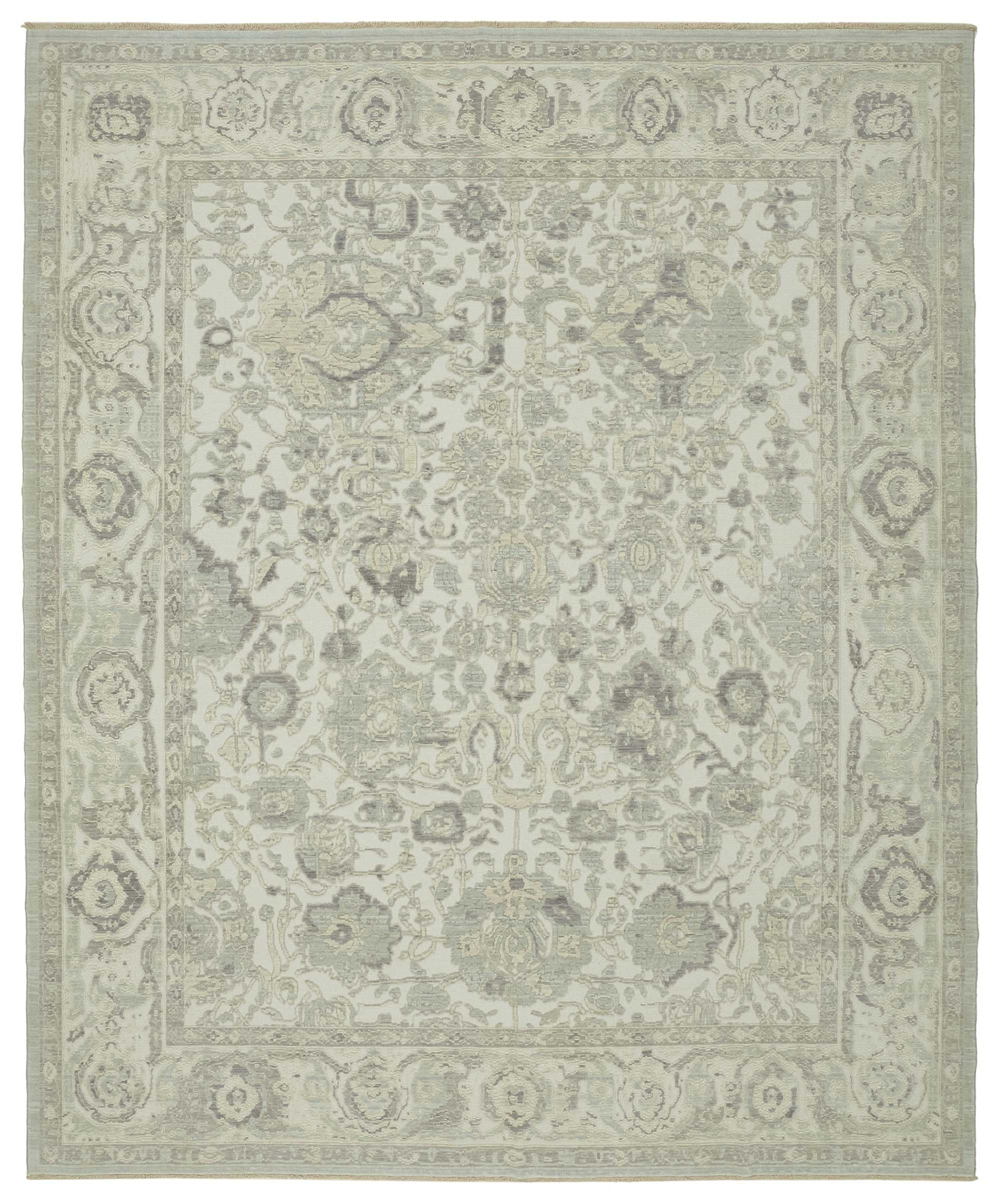 10x12 Hand-Knotted Wool Oushak Rug - 47770