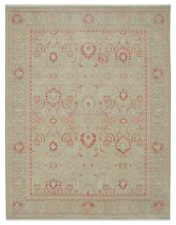 9x12 Hand-Knotted Wool Oushak Rug - 47771