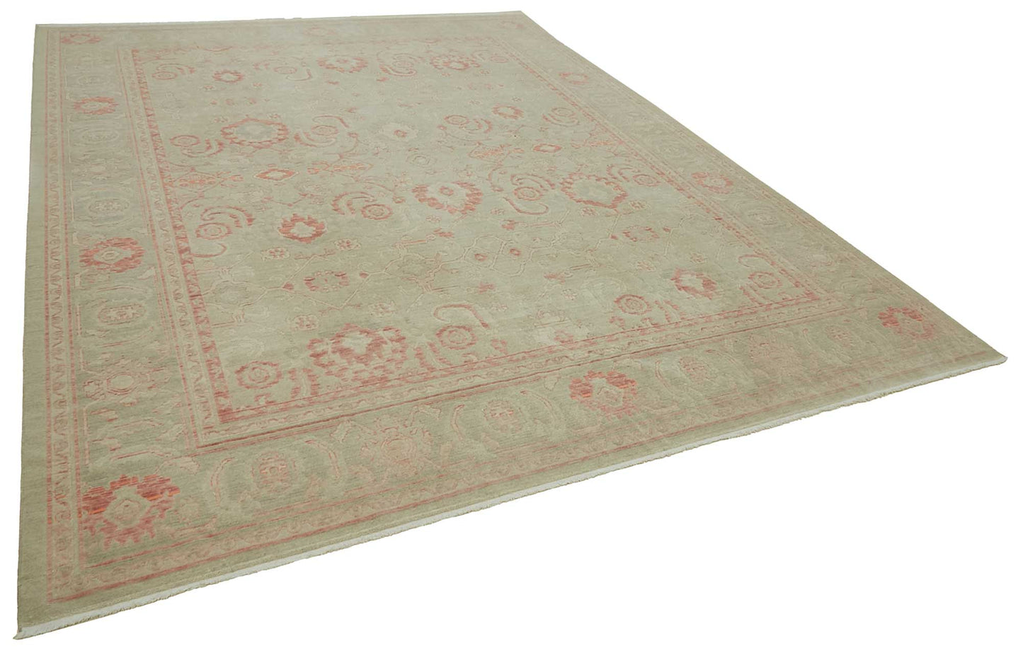 9x12 Hand-Knotted Wool Oushak Rug - 47771