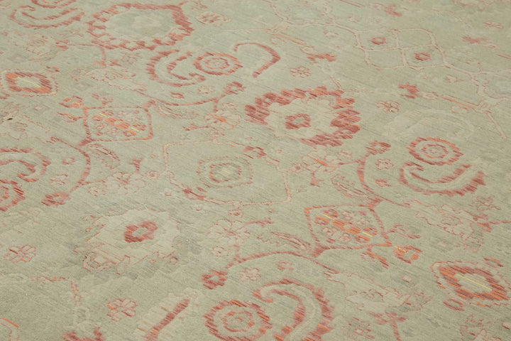 9x12 Hand-Knotted Wool Oushak Rug - 47771