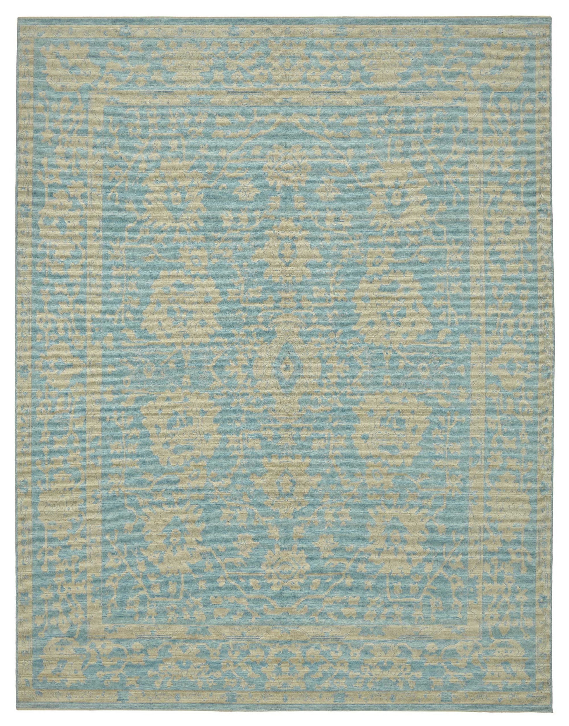 10x13 Hand-Knotted Wool Oushak Rug - 47772
