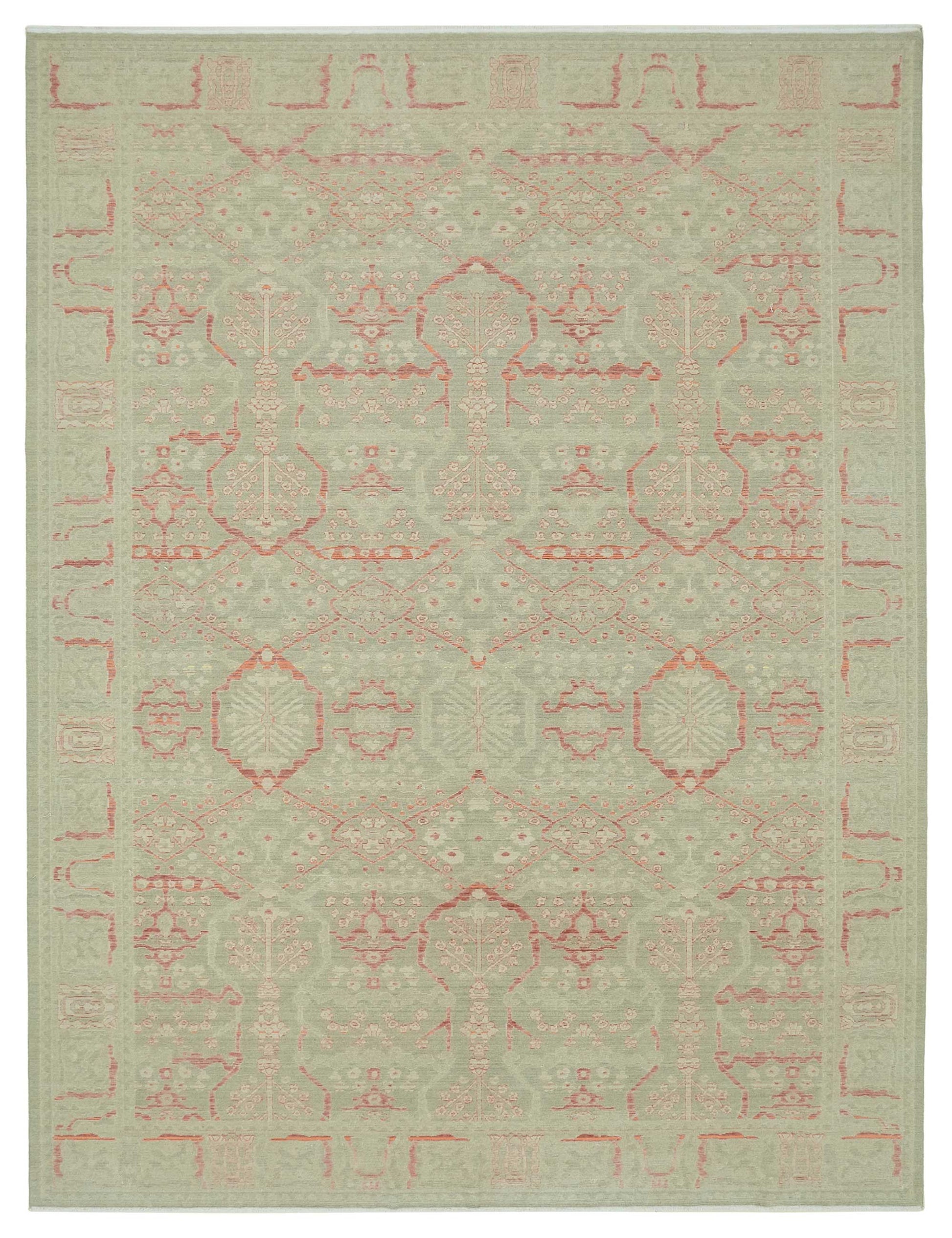 9x12 Hand-Knotted Wool Oushak Rug - 47773