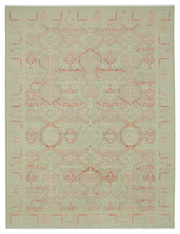 9x12 Hand-Knotted Wool Oushak Rug - 47773