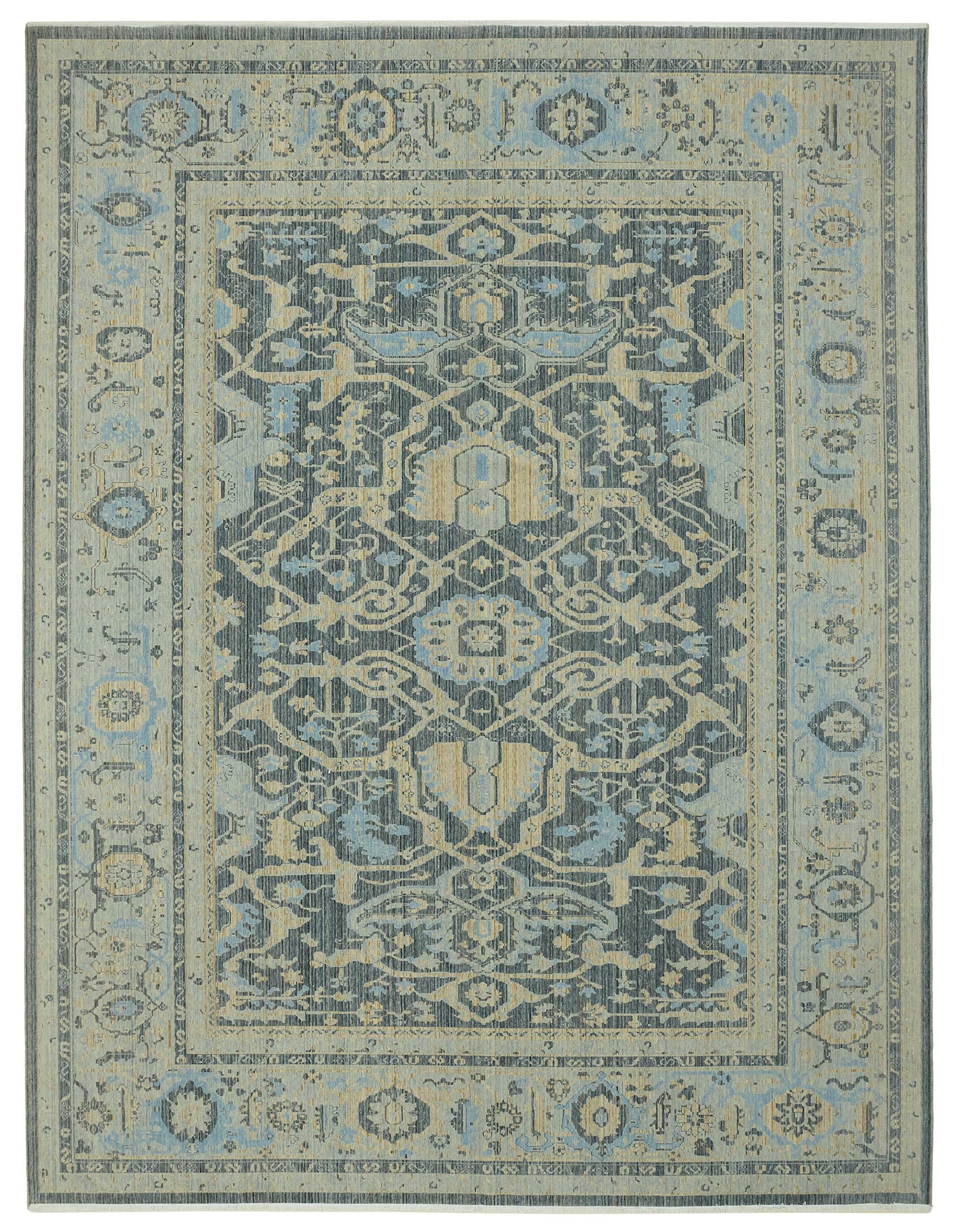 11x14 Hand-Knotted Wool Oushak Rug - 47774