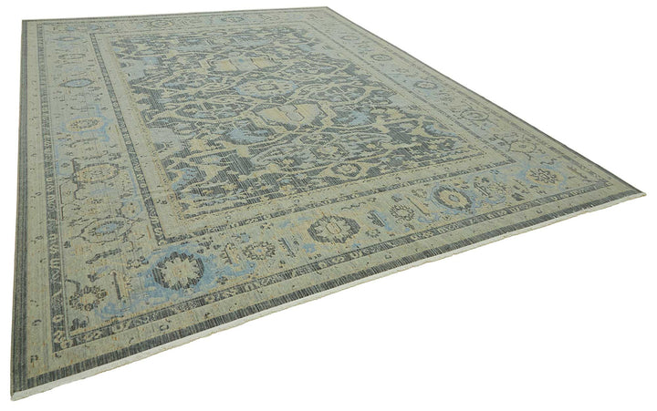 11x14 Hand-Knotted Wool Oushak Rug - 47774