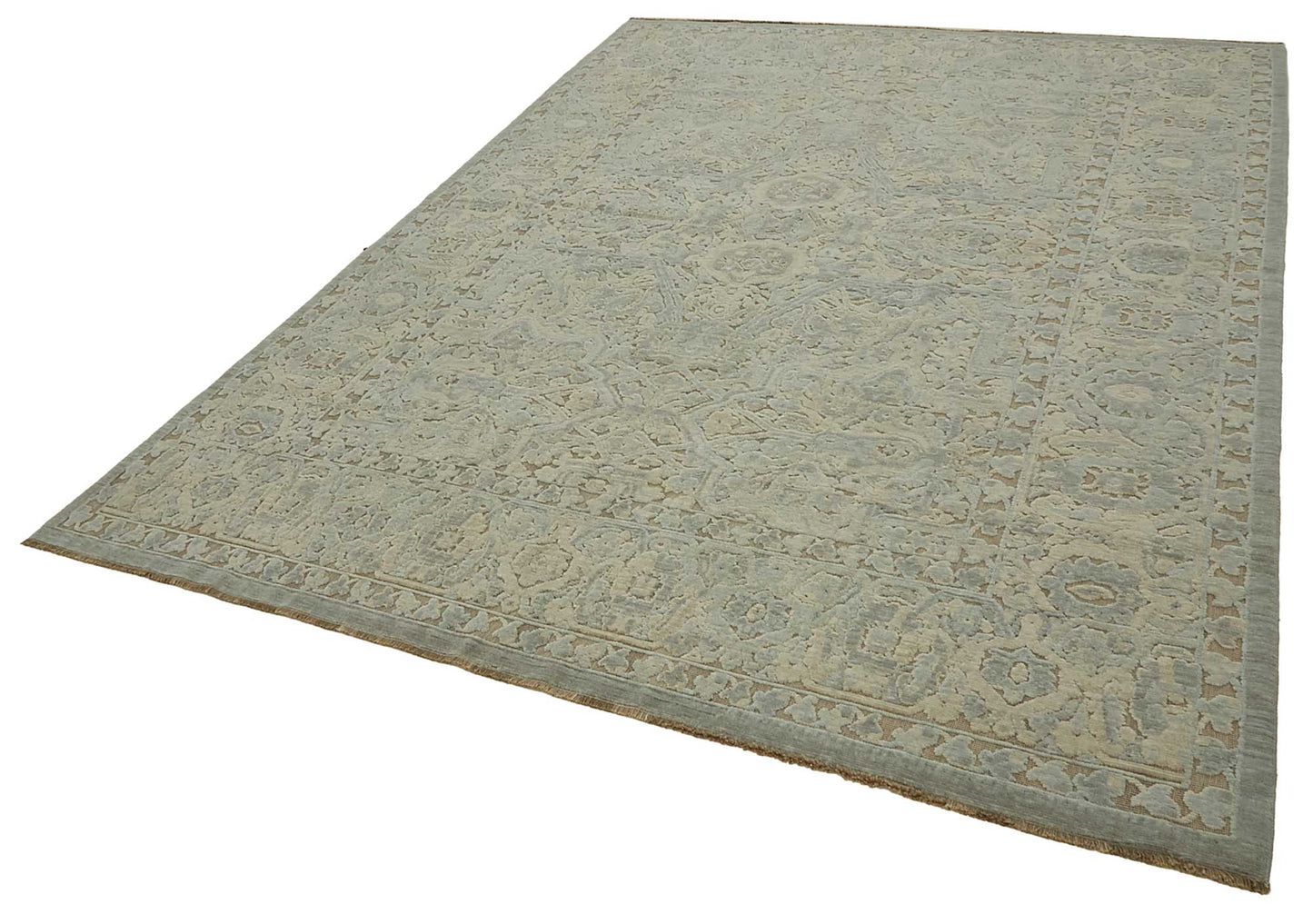 8x11 Hand-Knotted Wool Oushak Rug - 47778