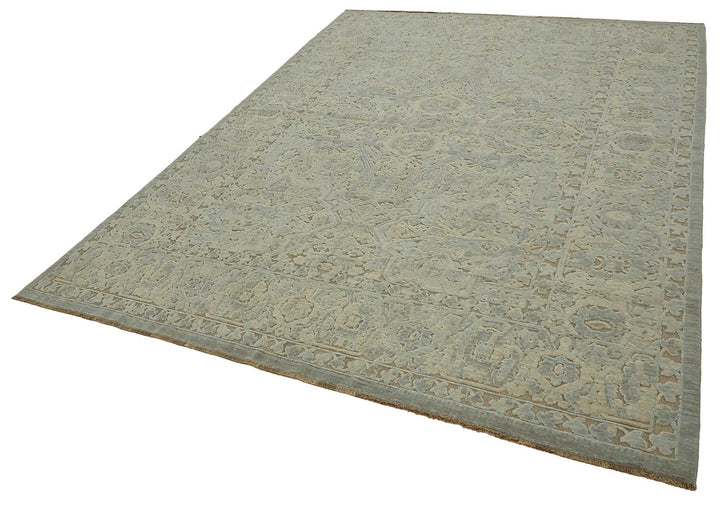 8x11 Hand-Knotted Wool Oushak Rug - 47778