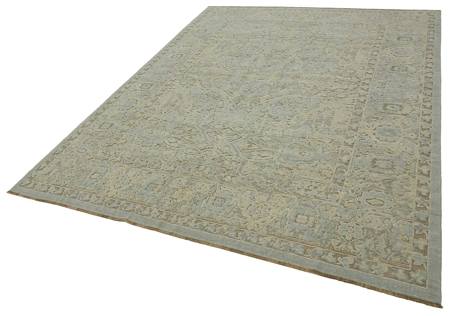 8x11 Hand-Knotted Wool Oushak Rug - 47782