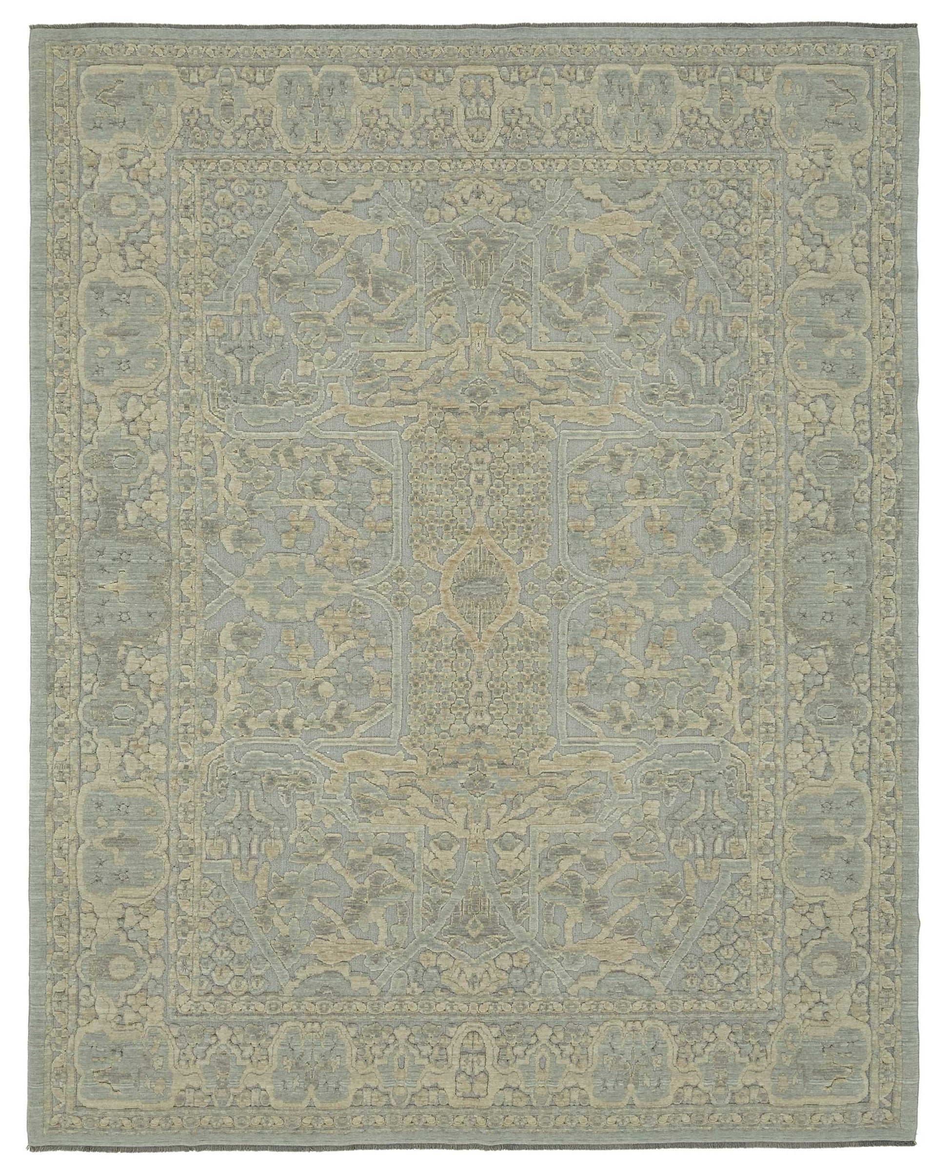 9x11 Hand-Knotted Wool Oushak Rug - 47787