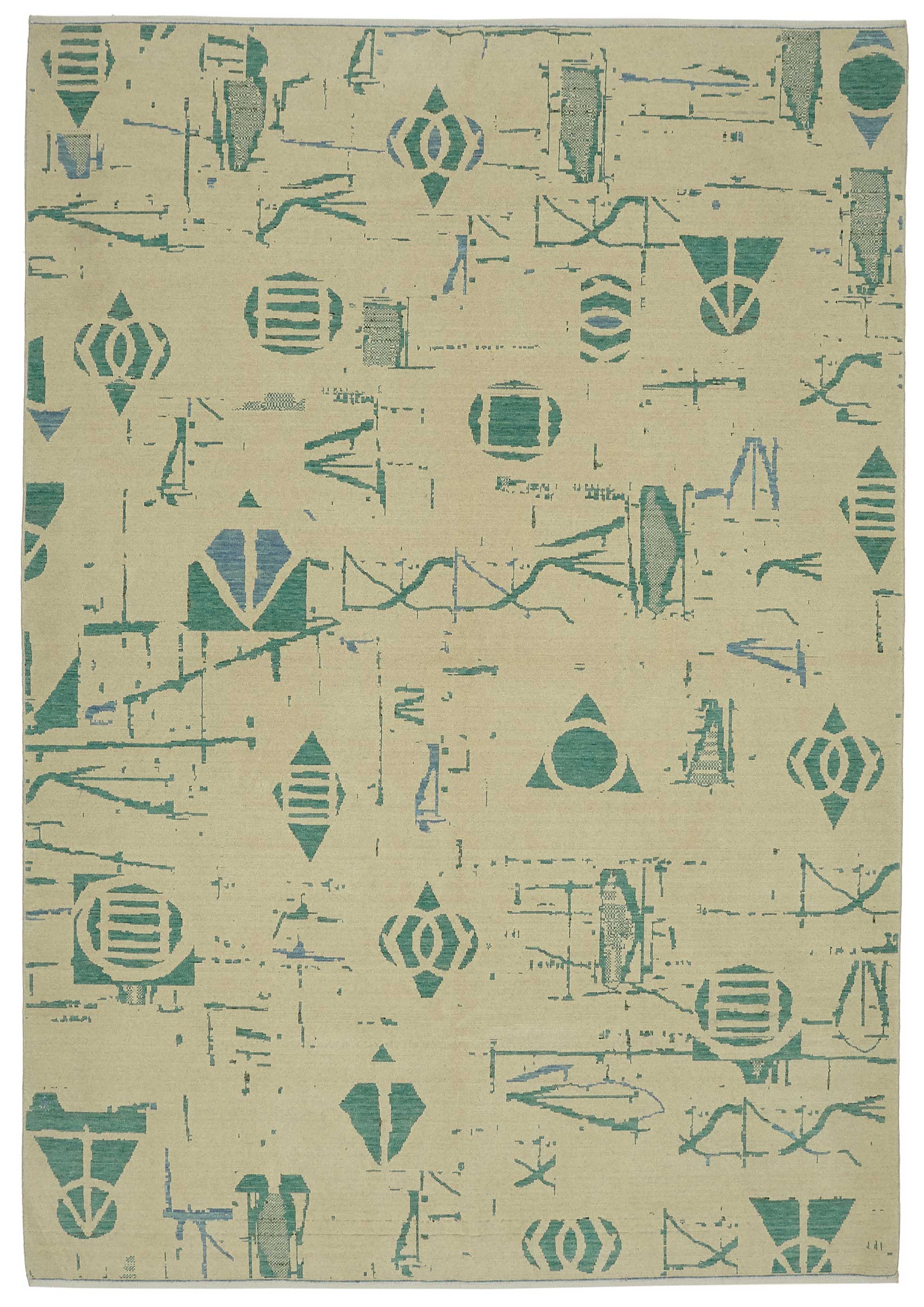 8x12 Hand-Knotted Wool Oushak Rug - 47789