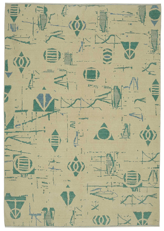 8x12 Hand-Knotted Wool Oushak Rug - 47789
