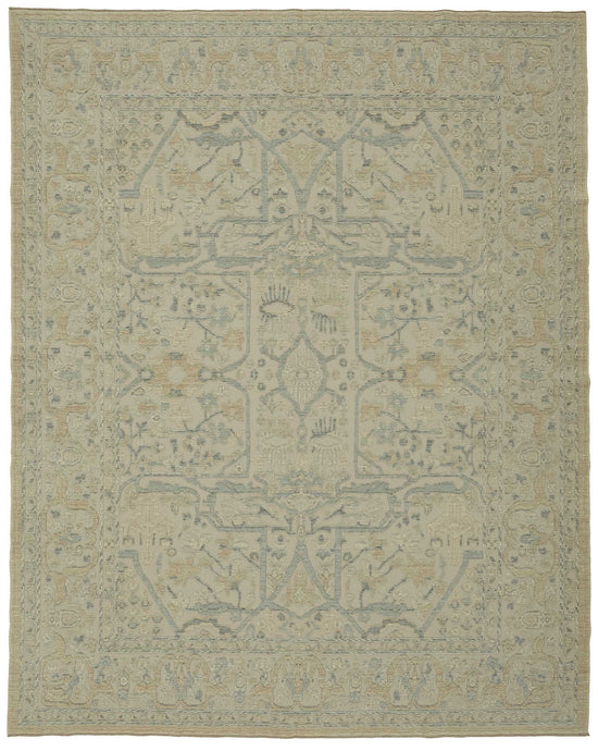 9x11 Hand-Knotted Wool Oushak Rug - 47792