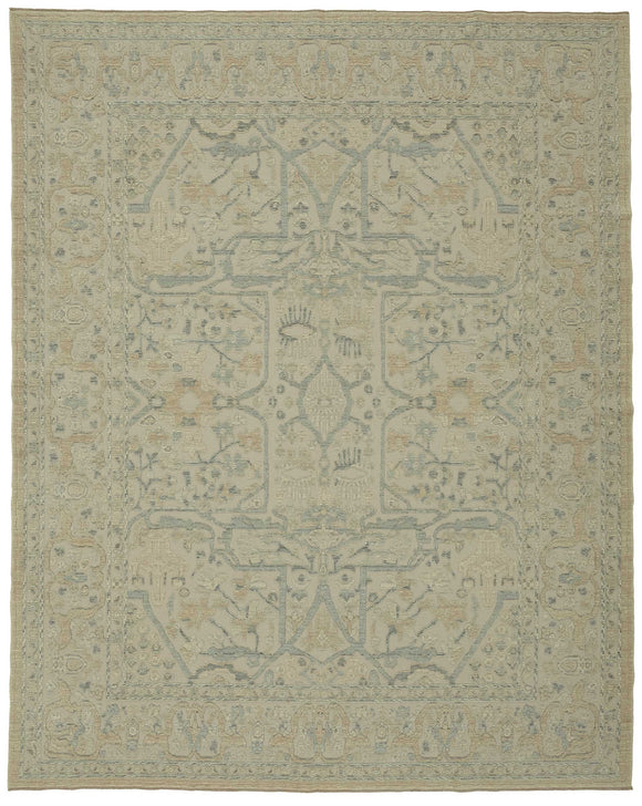9x11 Hand-Knotted Wool Oushak Rug - 47792