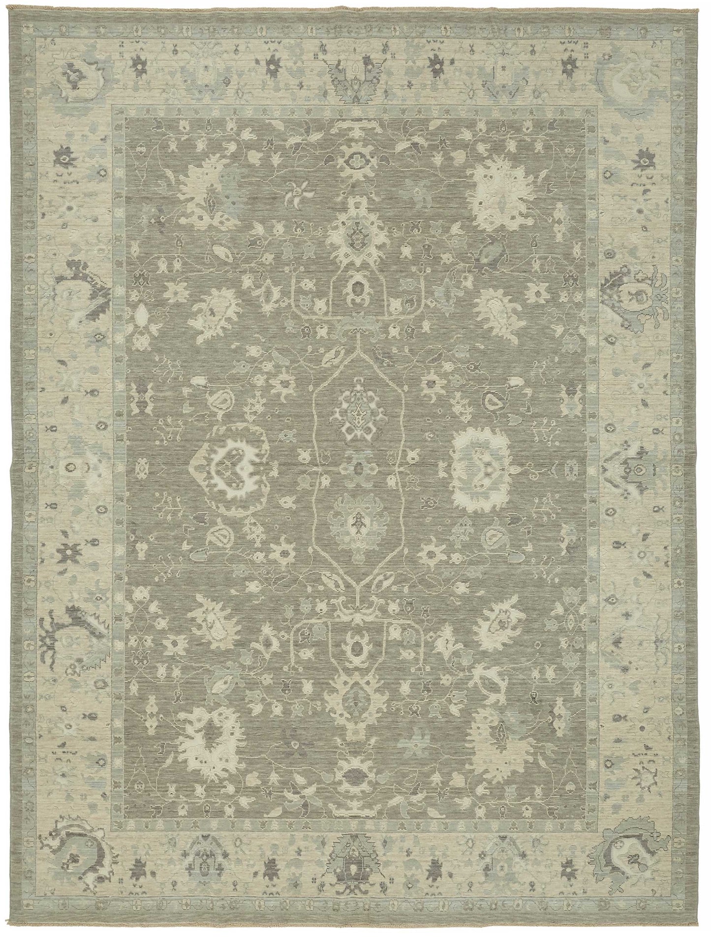 9x11 Hand-Knotted Wool Oushak Rug - 47802