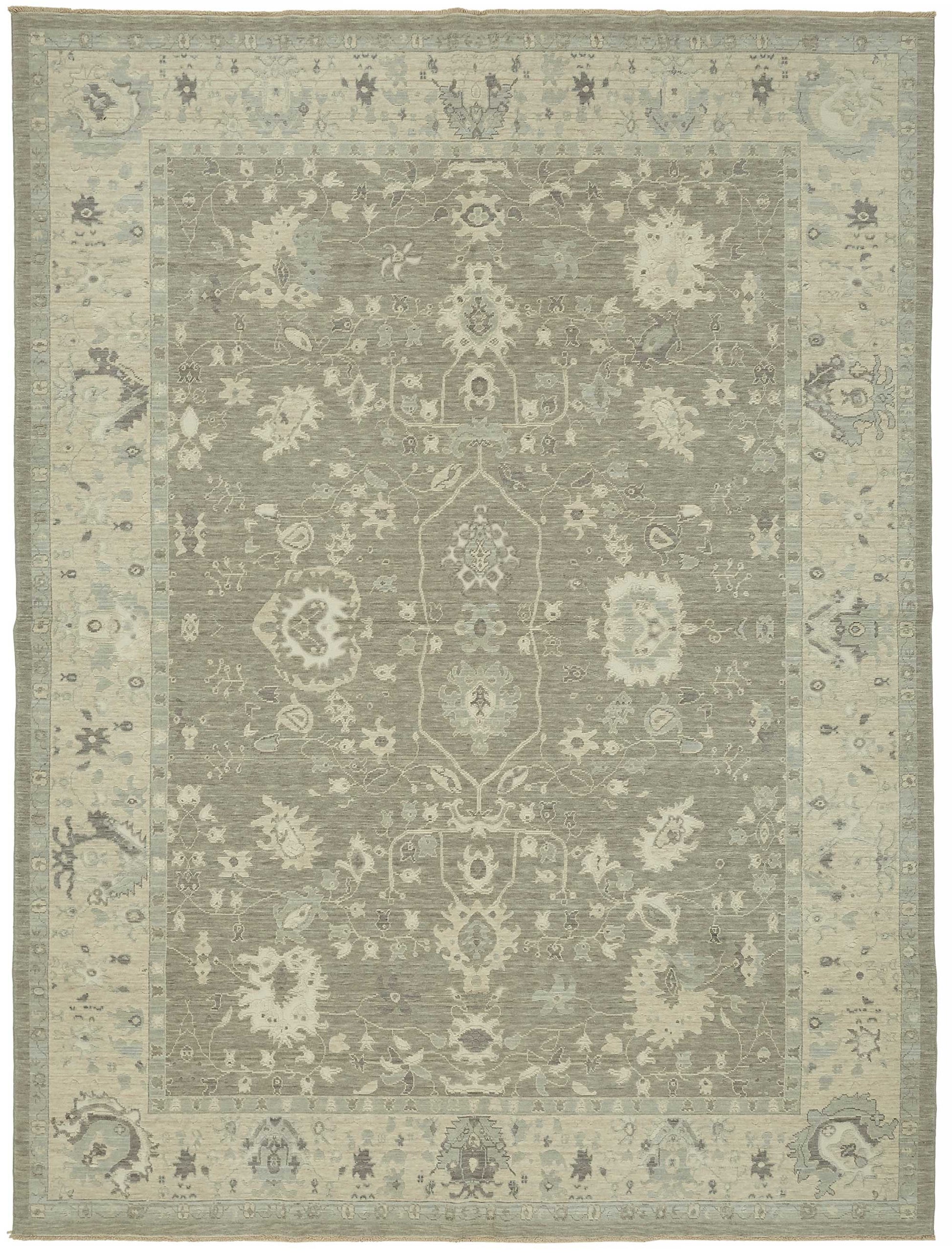 9x11 Hand-Knotted Wool Oushak Rug - 47802