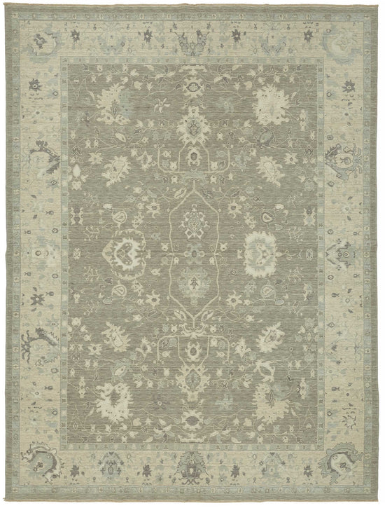9x11 Hand-Knotted Wool Oushak Rug - 47802