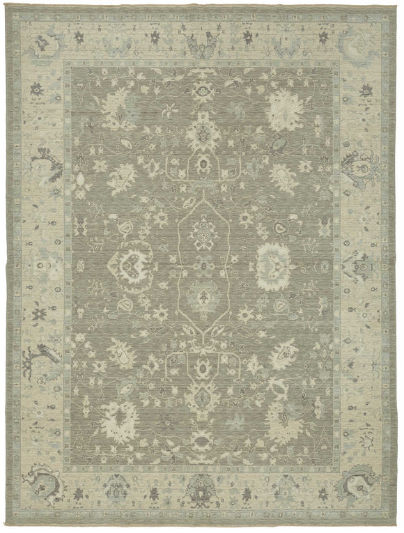 9x11 Hand-Knotted Wool Oushak Rug - 47802