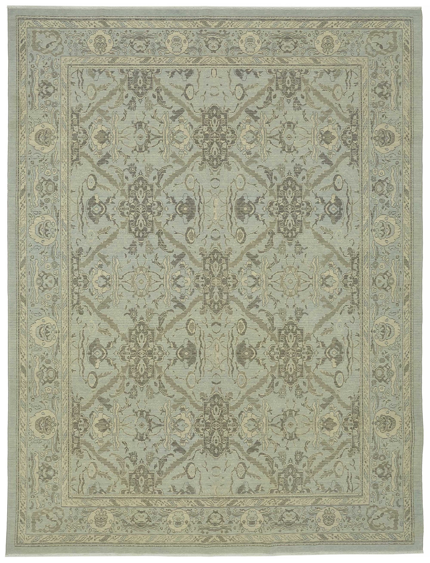 9x12 Hand-Knotted Wool Oushak Rug - 47806