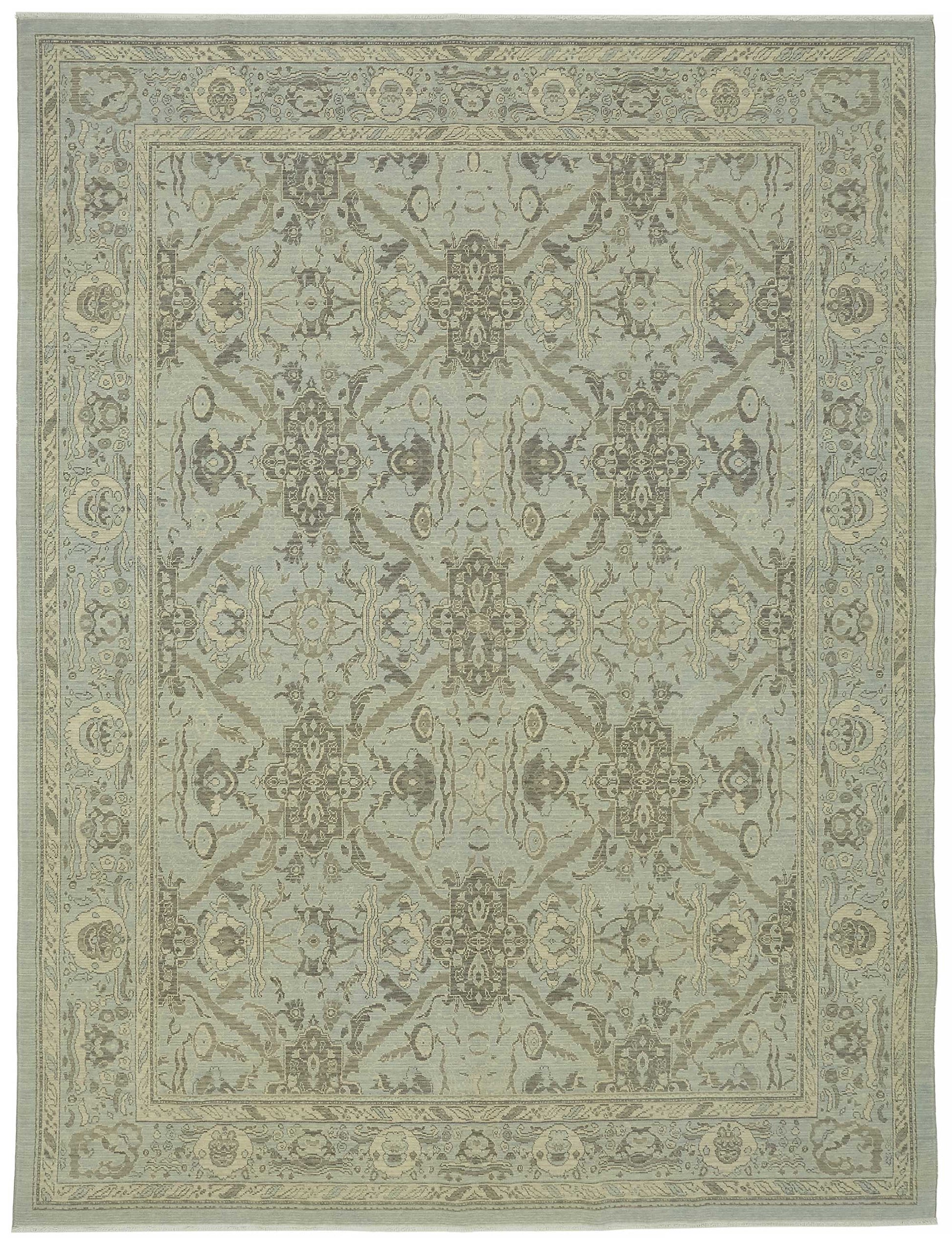9x12 Hand-Knotted Wool Oushak Rug - 47806
