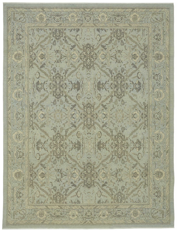 9x12 Hand-Knotted Wool Oushak Rug - 47806