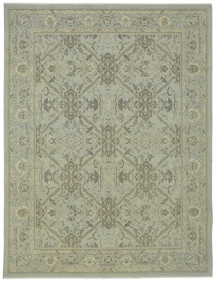 9x12 Hand-Knotted Wool Oushak Rug - 47806